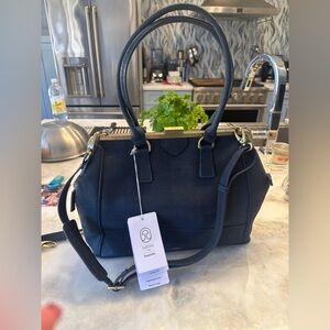 Laflore Paris Doquintin Vegan Cork Convertible Handbag Navy – 3 Way Bag